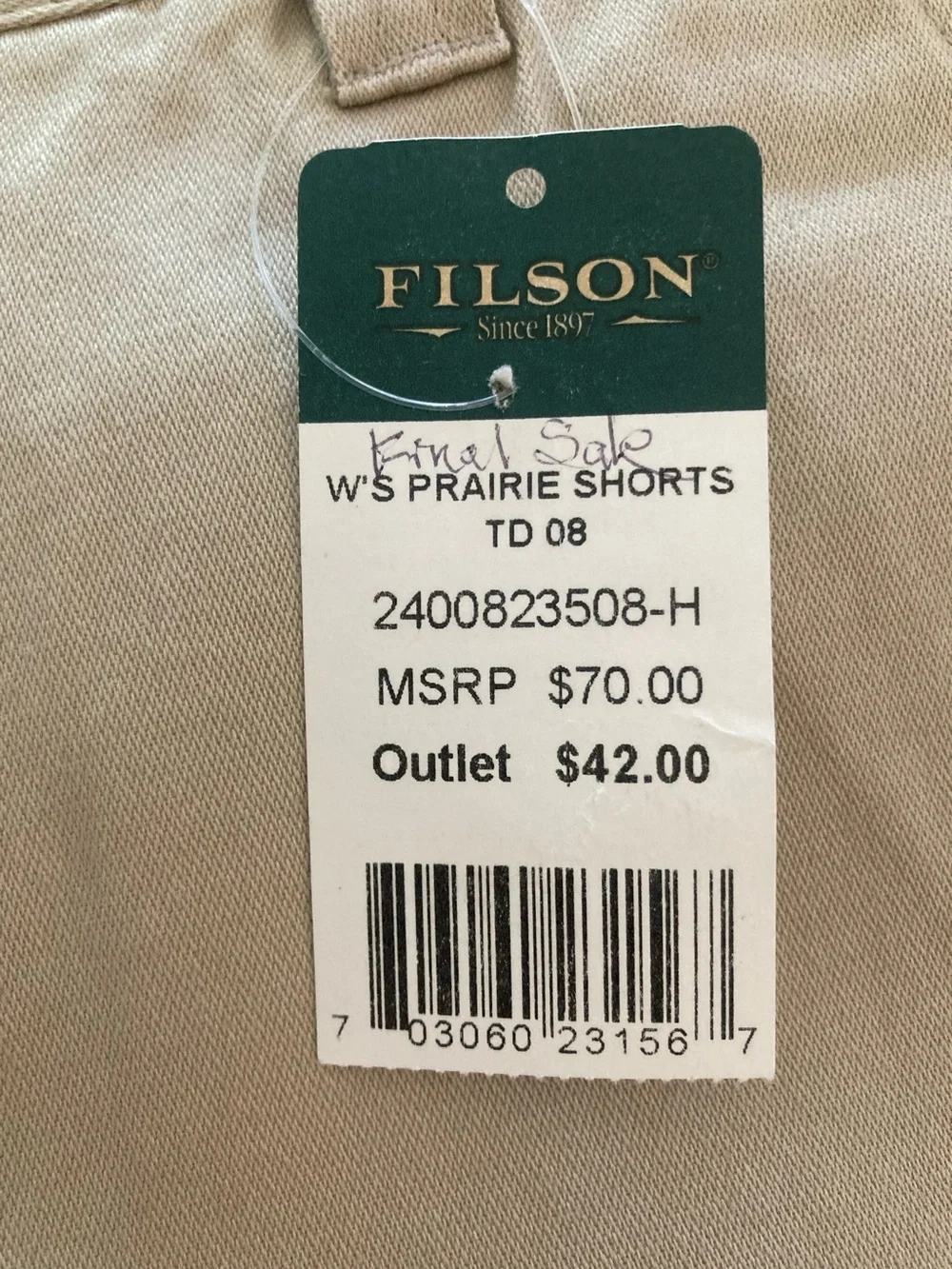 NWT Filson Women’s Prairie Shorts- Size 8 - Picture 4 of 10